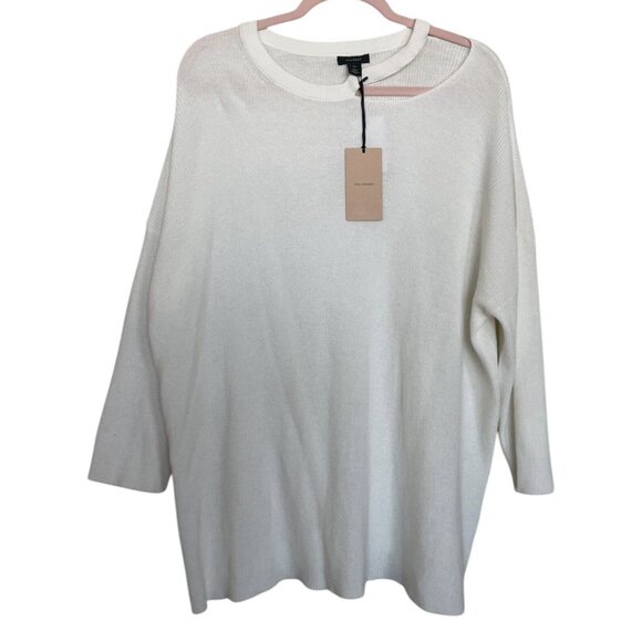 Halogen Sweaters - Halogen Sweater Womens Plus Size 3x Off White Ribbed Cut Out Neck